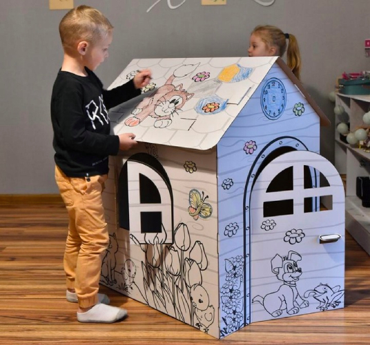 Kartonowy domek kolorową kryjówką dla dzieci – Recenzja Portalu Rodzinnego BabyGo