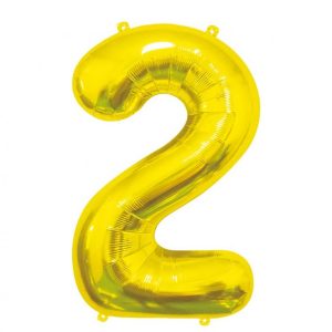 Balon foliowy B&C Cyfra 2, złota, 85 cm
