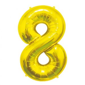 Balon foliowy B&C Cyfra 8, złota, 85 cm