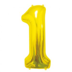 Balon foliowy B&C Cyfra 1, złota, 85 cm
