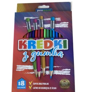 Kredki ołówkowe z gumką 18 kolorów - Penword