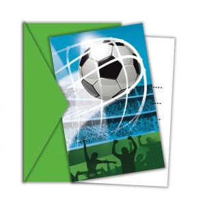 Zaproszenia z kopertami Soccer Fans, 6 szt.