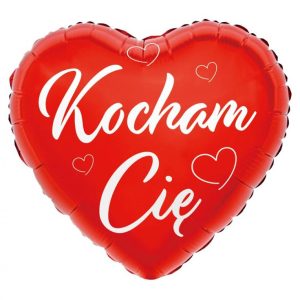 Balon foliowy Kocham Cię (czerwone serce), 18