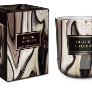 ELEGANCKA ŚWIECA ZAPACHOWA MARBLE BLACK 35 H