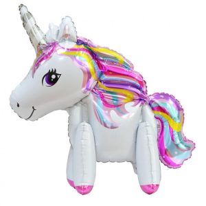 Balon Foliowy Stojący Jednorożec 65 cm Urodziny, baby shower