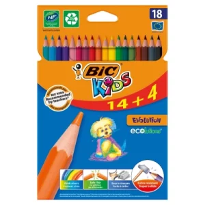 Kredki BIC 18 sztuk bezdrzewne.